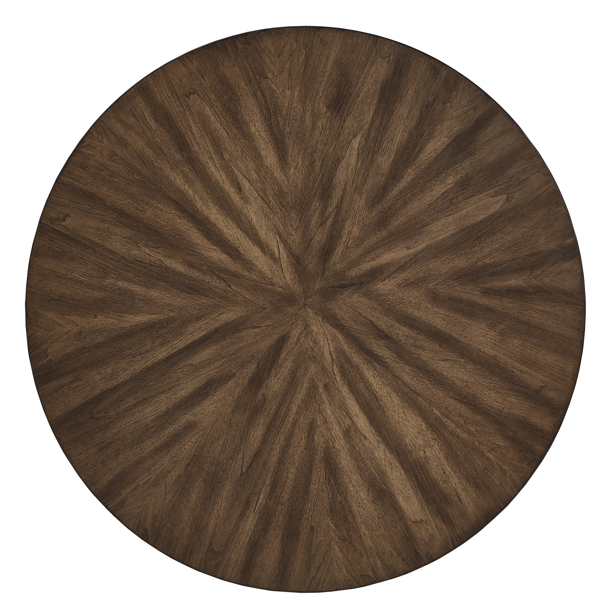 Weston Home Delong Walnut Finish 42-inch Round Dining Table With Black Iron Legs