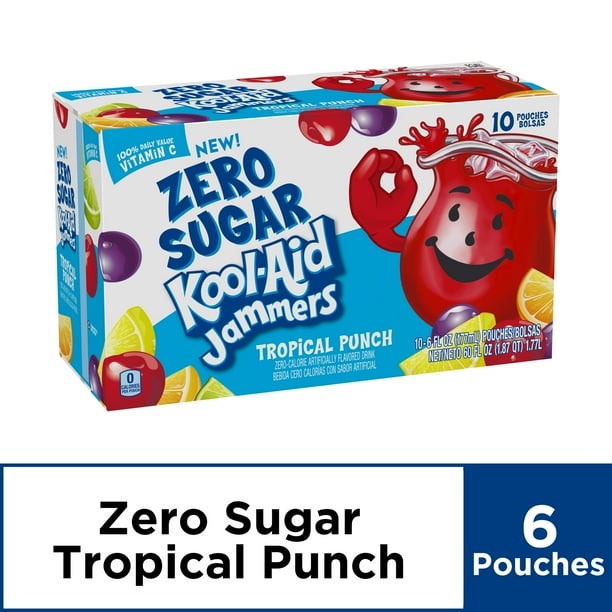 KoolAid Jammers Artificially Flavored Drink, Zero Sugar Tropical Punch