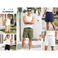 thumbnail image 4 of Iceglad Mens Cotton Linen Shorts Stretch Summer Beach Shorts Casual Drawstring 7inch Inseam Shorts, 4 of 8