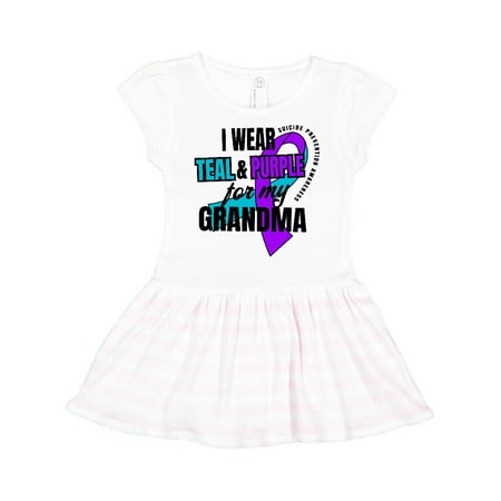 

Inktastic Suicide Prevention I Wear Teal and Purple for My Grandma Gift Toddler Girl Dress