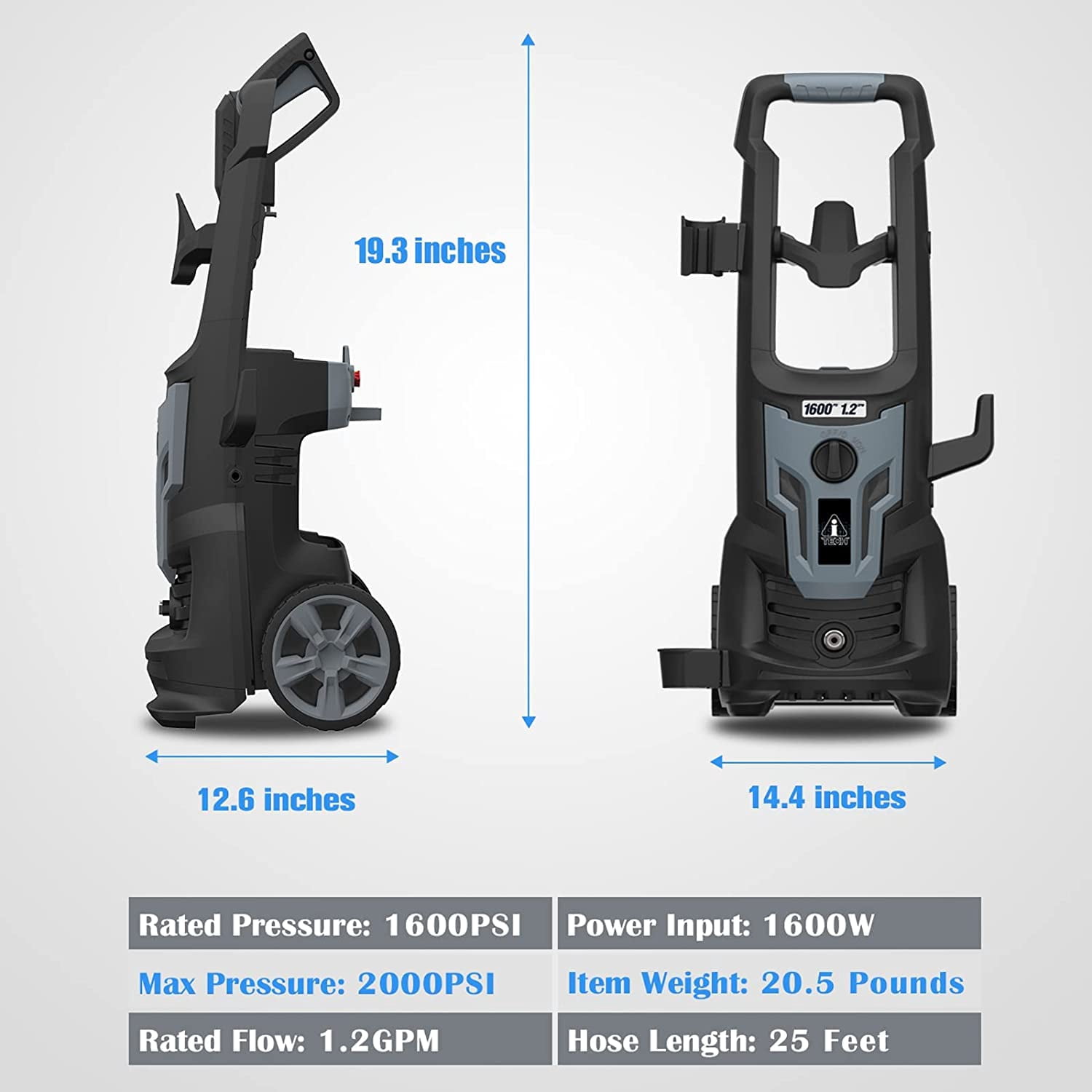 A-ITECH 1600 PSI at 1.2 GPM Electric Pressure Power Wash Machine