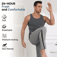 thumbnail image 6 of EA'S SECRET Mens Undershirts Tank Tops Men Crew Neck Stretchy Men's Sleeveless Undershirts Bamboo Rayon Tank Shirts 3 Pack (3M,L), 6 of 8