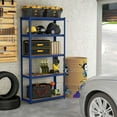 thumbnail image 2 of Costway 4 PCS 5 Tier Adjustable Garage Shelving Unit with 2000 lbs Max Load for Warehouse Blue, 2 of 9
