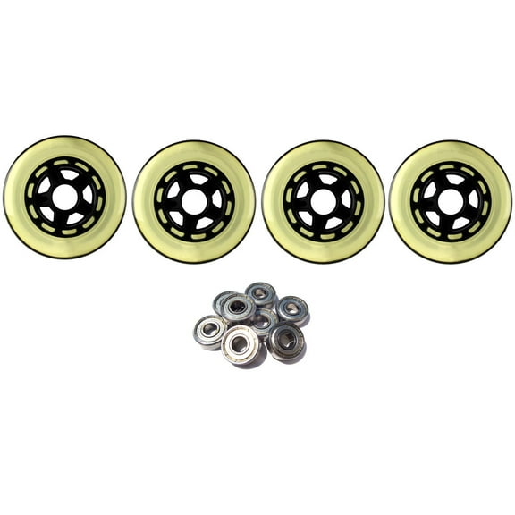 4 scooter wheels   abec 7 bearings black/clear 5 spoke hub 100mm