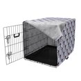 thumbnail image 3 of Pirates Dog Crate Cover, Hand Drawn Style Scary Jolly Roger on Horizontal Stripes Sea Legends Print, Easy to Use Pet Kennel Cover for Medium Large Dogs, 35" x 23" x 27", Multicolor, by Ambesonne, 3 of 6