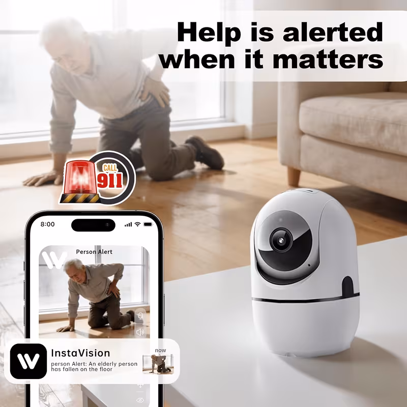 thumbnail image 4 of 5G&2.4G WiFi Indoor Camera for Home Security, Pan/Tilt Baby/Pet Camera with Phone App, Motion Sensor & Night Vision, 2-Way Call, TF/Cloud Storage (2Pack), 4 of 9