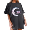 thumbnail image 2 of Pntutb Blusa de manga corta informal con estampado de sol y luna vintage para mujer Pntutb Pntutb-3488, 2 of 8
