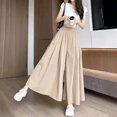 thumbnail image 5 of BLCHUNen Wide Leg Pants for Women Elastic High Waisted Flowy Pants Casual Loose Cooling Culottes Trousers Fashion,XL,Khaki, 5 of 5
