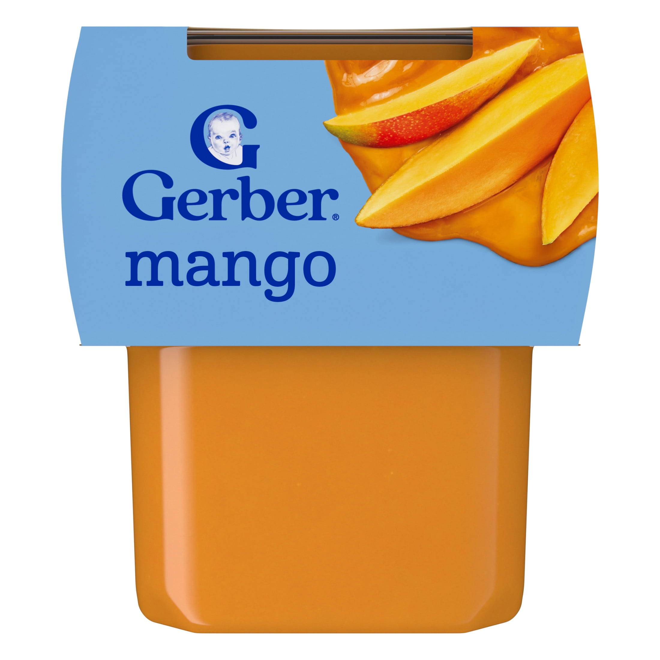 (8 pack) Gerber Stage 2 Baby Food, Mango Puree Tub, Baby Puree, 2PK 8 oz