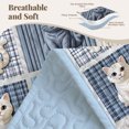 thumbnail image 4 of Davulos Cute Cat Bedspreads for King Size Bed,3 Piece Plaid Striped Patchwork Quilt Set, Reversible Coverlet Soft Microfiber Animal Pet Bedding Set for Bedroom Decor, 4 of 9