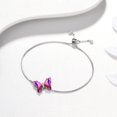 thumbnail image 3 of Sterling Silver Butterfly Bracelet Amethyst February Birthstone Bracelet Purple Crystal Jewelry Women Birthday Mother's Day Gifts Juwaliy, 3 of 7