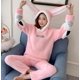 thumbnail image 3 of Conjuntos de pijamas de franela gruesa y cálida para mujer, ropa de dormir para el hogar, conjunto de pijamas de invierno, 3 of 5