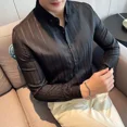 thumbnail image 4 of Camisa y blusa de hombre lisa para hombre, ropa negra musculosa, moda de negocios, 2024, alta calidad, XXL, verano, normal, diseñador, 4 of 5