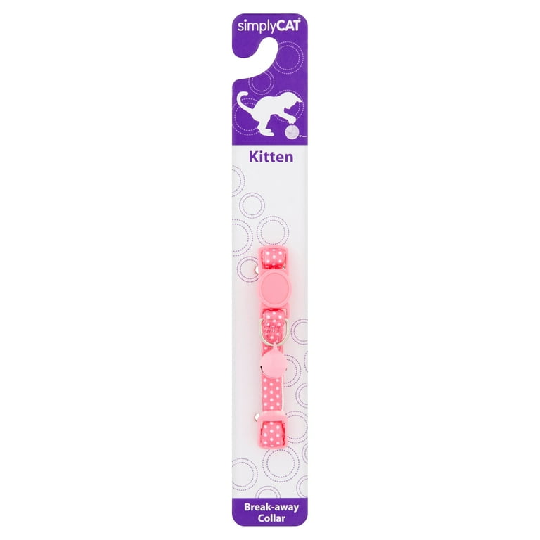 Simply Cat Breakaway Pink White Dot Cat And Kitten Collar - Walmart.com