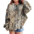thumbnail image 2 of Camo Sweatshirts for Girls Toddler & Kids Maple Leaf Oversized Crewneck Sweatshirts Winter Fleece Pullover Hoodies Fashion Long Sleeve Drop Shoulder Clothes, 2 of 6