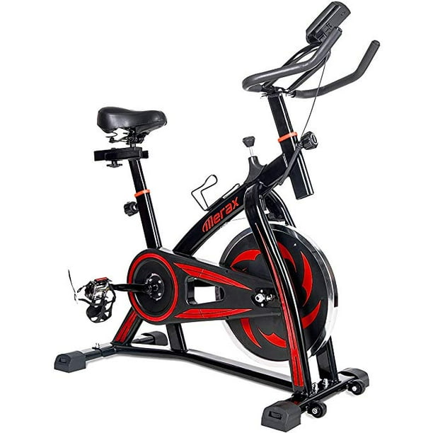 Merax Indoor Cycling Exercise Bike With Multi Functional Digital Lcd Monitor And Water Bottle Holder Red Walmart Com Walmart Com