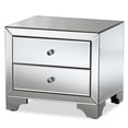 thumbnail image 2 of Home Square 2 Drawer Nightstand Set in Mirrored Silver Gray (Set of 2), 2 of 8