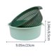 thumbnail image 2 of Juego de canasta de drenaje doble grande para fregadero de cocina - Colador de almacenamiento de lavado de frutas vegetales de plástico de grado alimenticio - Rosa Azul Verde - 23x20x8.5cm/9x8x3.3in, 2 of 5