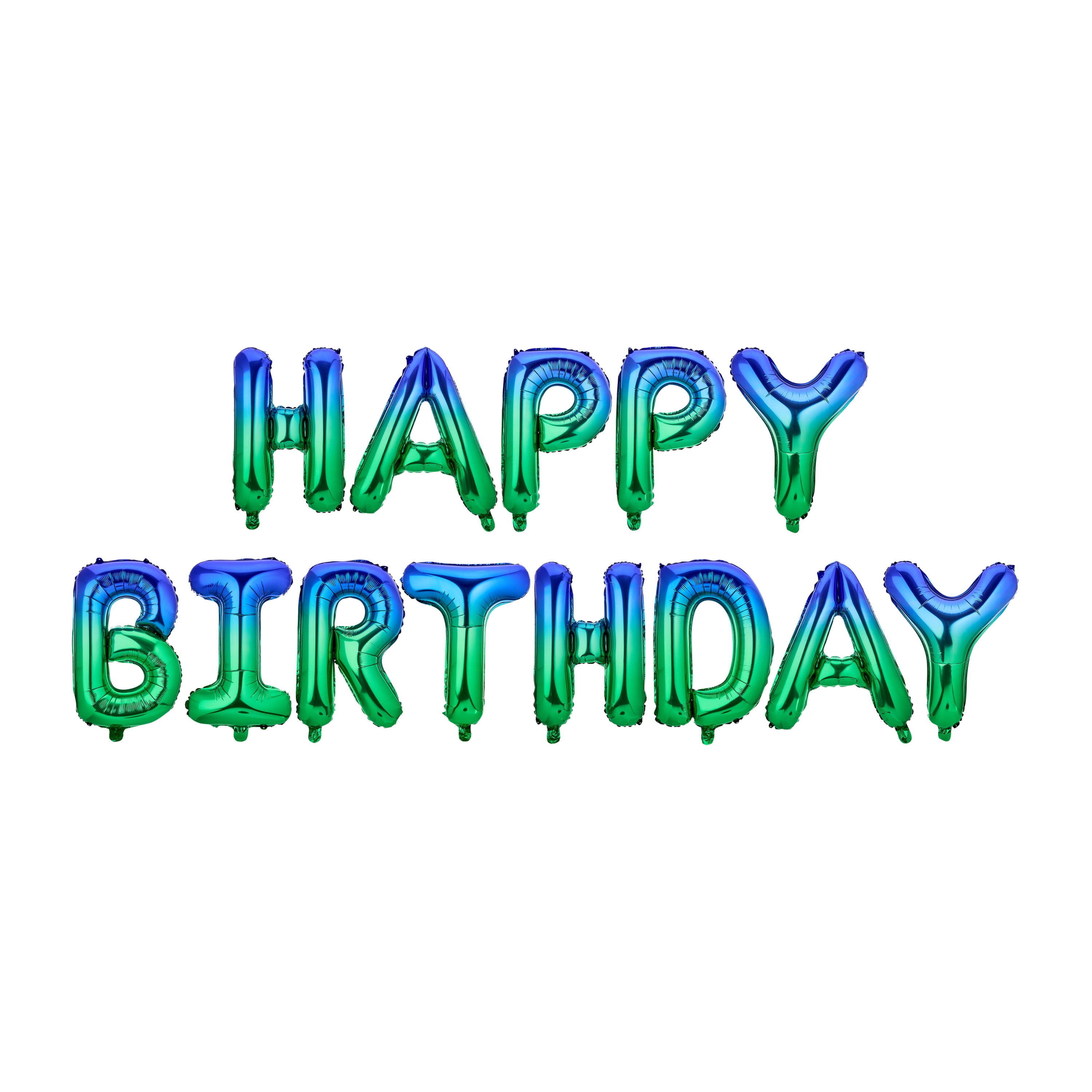 Blue/Green Ombre Happy Birthday Foil Balloon Banner, by Way To Celebrate