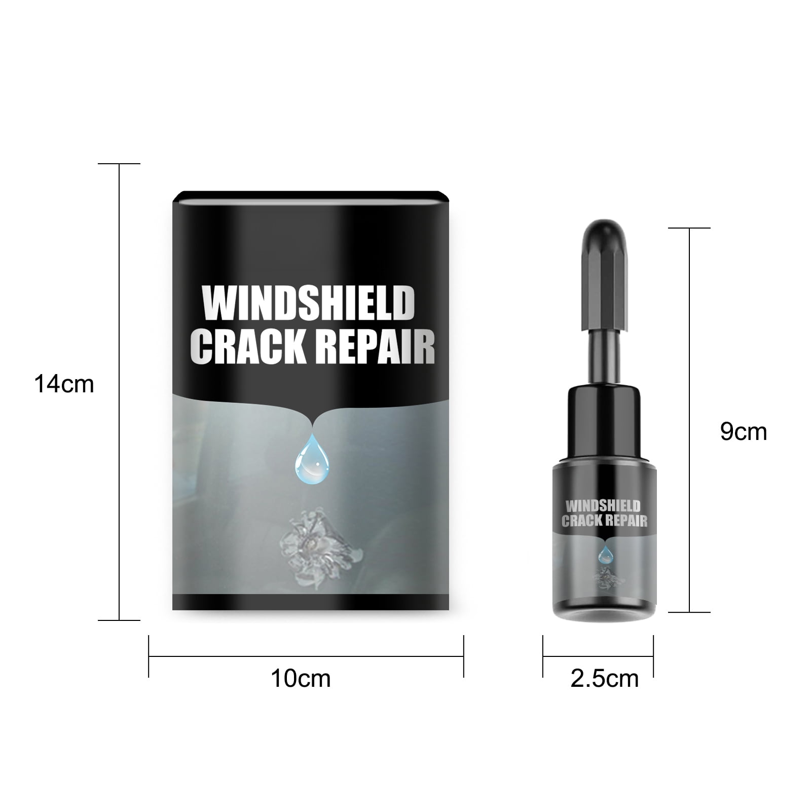 Alvantor Automotive Windshield Repair Kit For Chipped And Cracked, Quick and Easy Durable Resin Based Glass Repair Liquid, 0.67fl.oz