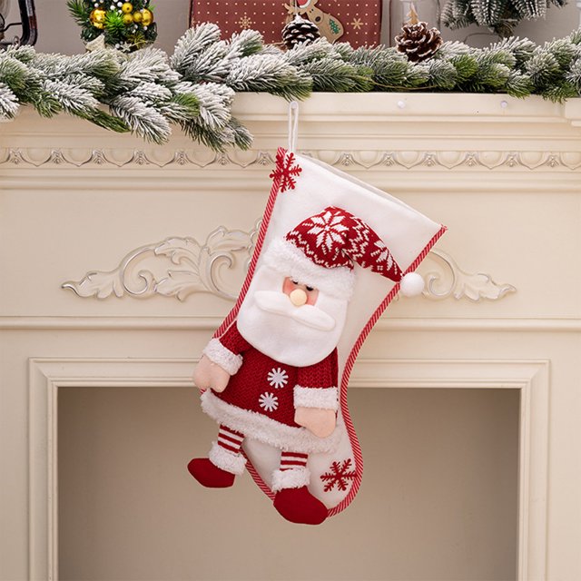 Teissuly Christmas Merry Santa Stockings Large Hanging Stockings Christmas Ornaments for Family Personalized Gifts Xmas Tree Decorations Red Winter Snowflake Teissuly WER202310162821