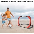 thumbnail image 3 of BOHEN Pop Up Soccer Goals for Kids-Foldable Portable Soccer Net for Outdoor Indoor Backyard Beach(3.3x2.2FT,Red), 3 of 7