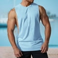 thumbnail image 2 of Men's Solid Color Summer Tank Top with Wide Shoulder Design and Side Slits for Comfort and Style Mens Muscle Gym Tank Top Breathable Sleeveless Shirts for Active Men, 2 of 9