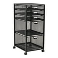 thumbnail image 4 of Mind Reader Vertical Office Storage Organizer with Mesh Drawers Label Holders and Optional Wheels, Metal Mesh, Black, 4 of 7