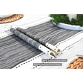 thumbnail image 4 of Organic Cotton Woven Stripe Table Runner with Fringe Rustic Farmhouse Cloth Dining Table Runner for Kitchen Buffet Table Boho Dresser Scarf Non Slip Washable Ombre Texture Black / Off White 14"x90”, 4 of 8