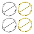 thumbnail image 1 of Uxcell 4 Paquete Clips para Camiseta, 34mm(1-5/16") Clip de Anillo de Seda de Metal para Mujeres, Bufanda, Camiseta Suelta, Dorado/Plata Brillante, 1 of 6