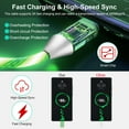 thumbnail image 5 of 3-Pack USB C Charger Cable, LED Light Up USB A to USB C Cable 3A Fast Charging Type C Cord for Most Type C Device (3.3ft,Blue+Red+Green), 5 of 7