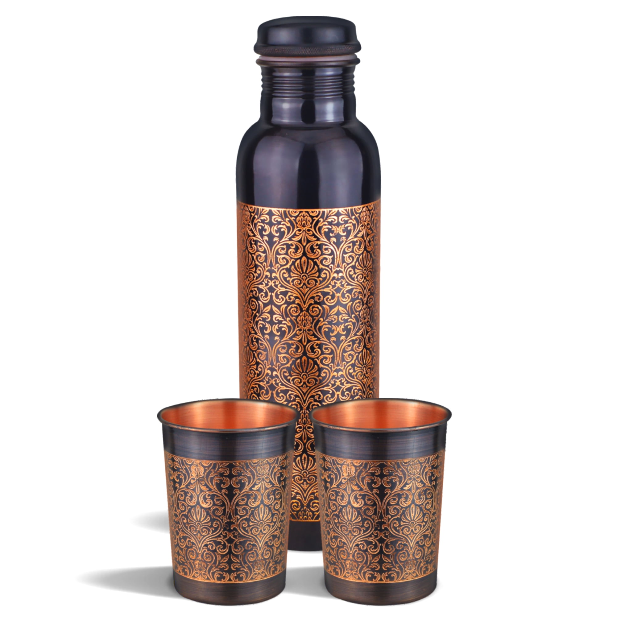 Verka Beverage Bottle and Glass Set- Floral