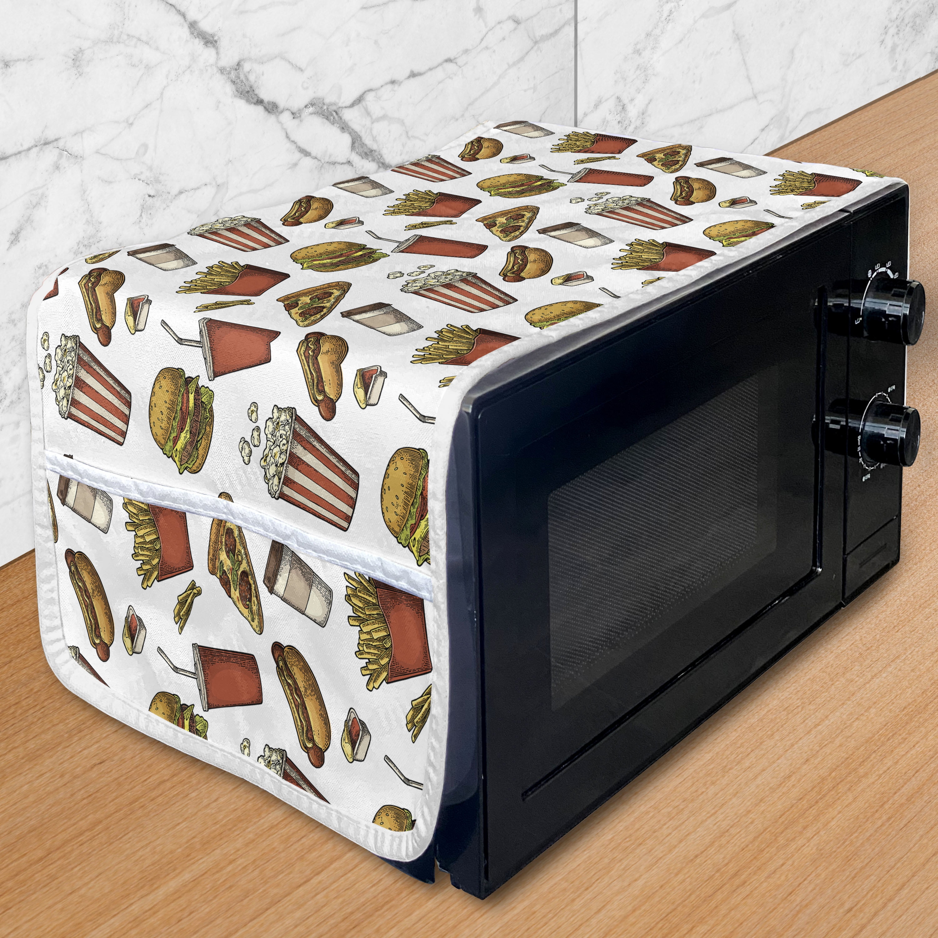 Fast Food Microwave Oven Cover, Digitally Generated Fattening Food