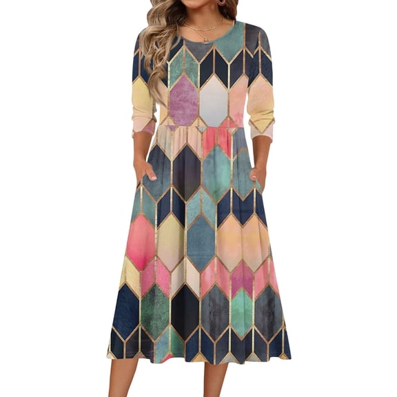 CIENVNSTG Women's Fashion A-Line Summer Dress - Casual Flowy Dress for Everyday Wear