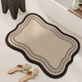 thumbnail image 6 of OCCOA Wavy Edges Diatomaceous Earth Bath Mat Quicks Absorb Non Shower Rug Soft Neutrals Brown Entry Mat Stylish Wave Border Water Absorbing Bathroom Floor Mat, Beige, 6 of 6