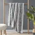 thumbnail image 5 of Madison Park Modern Faux Tip Dyed Brushed Long Fur Throw in Gray, 5 of 9