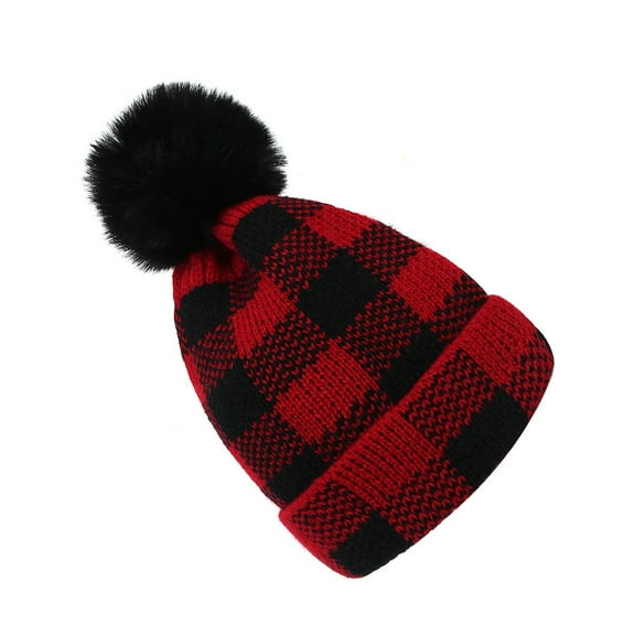 UNOMOR 1 Pc Holiday Hat for Adults in Warm Red Wool for Indoor and Outdoor