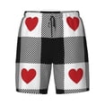 thumbnail image 5 of Rocae Heart Black Buffalo Plaid Gingham for Men's Swim Trunks Quick Dry With Two Side Pockets and One Lined Patch Pocket3X-Large, 5 of 9