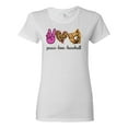 thumbnail image 1 of Peace Love Baseball Sports Womens Graphic T-Shirt, White, 3X-Large, 1 of 5
