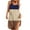 DT-Khaki, variant on Women's Color Block Patchwork Maxi Dress, Sleeveless, Modern Casual & Beach Wear, Stretchy Polyester