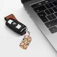 thumbnail image 7 of Uemuo Retro Summer Stamp Pattern Rectangular Metal Keychain - Durable, Stylish, and Personalized Key Ring for Men and Women,Engraved Keychain,Gift Slim Sturdy Keychain, 7 of 7