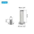 thumbnail image 2 of Tornillos de Chicago Hex Uxcell, postes de unión, tornillos de conexión, tuercas para álbum de recortes, cinturón de cuero, reparación M6 x 25 mm 20, 2 of 7