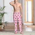thumbnail image 5 of Uemuo Strawberry And Heart Pattern Men's Wide Leg Palazzo Lounge Pants with Pockets Light Weight Loose Comfy Casual Pajama Pants-Medium, 5 of 9