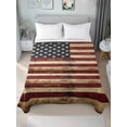 thumbnail image 4 of Retro American Flag Flat Sheets Only Twin XL Size, Soft Breathable Bed Top Sheets for Mattress, Vintage Shabby US Flag Luxury Bedding Flat Sheets for Home Hotel Bedroom Bed Protection, 4 of 9