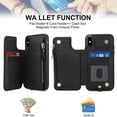 thumbnail image 5 of Wallet Case for Apple iPhone XS Max, with Crossbody Shoulder Strap & Hand Wrist Cards Holder Zipper Pocket Stand Feature Full Protective Shockpoof Phone Case for iPhone XS Max, Black, 5 of 7