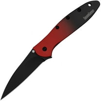 Kershaw 1660GRDBLK Leek 14C28N Black 3" Frame Red/Black Assited Folding Knife