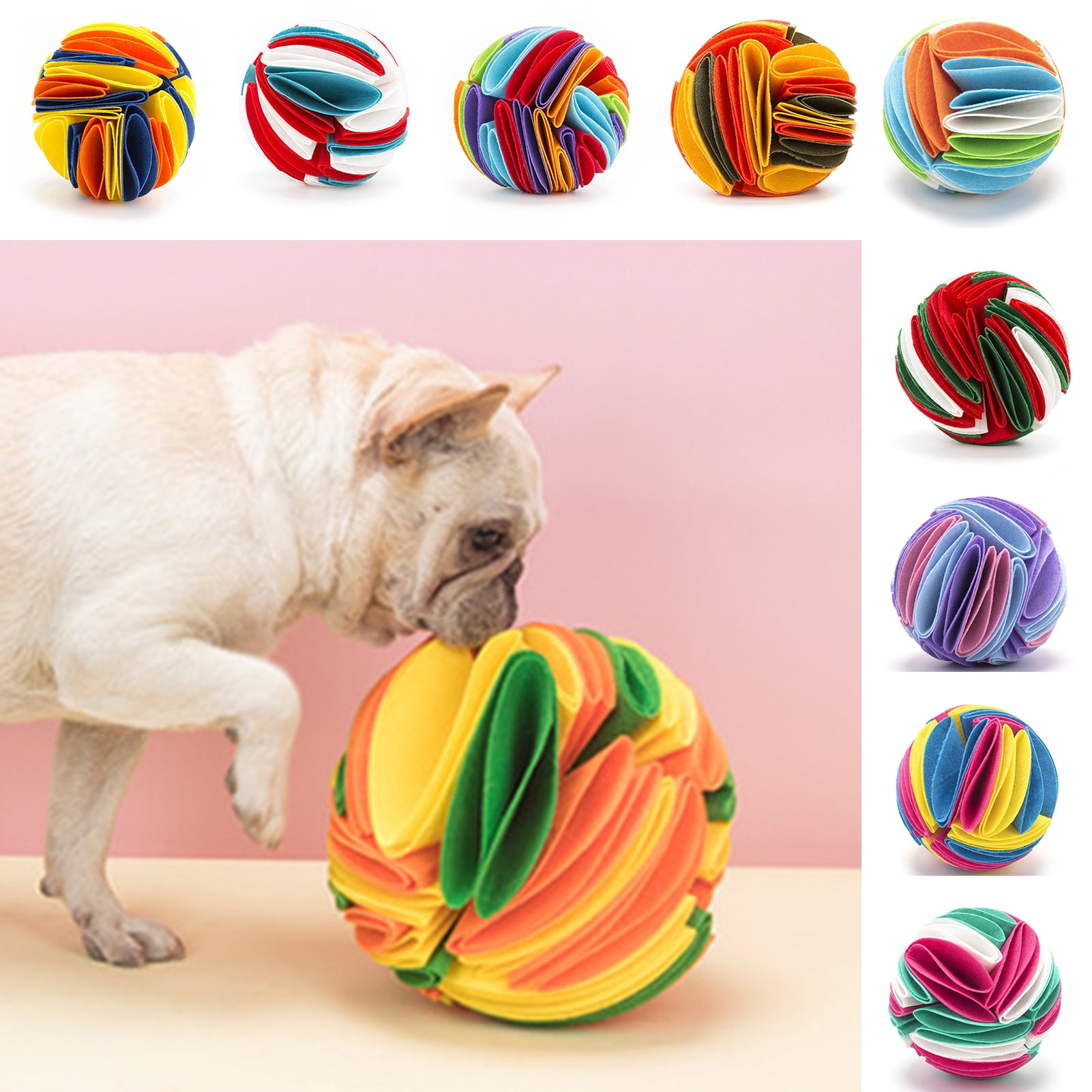 luckdoor Interactive Dog Toys Snuffle Ball Encourage Natural Foraging  Skills,Slow Food Training to Relieve Boredom and Stimulating,Cloth Strip  with