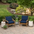thumbnail image 3 of ARDEN Outdoor Plush Modern Tufted Blowfill Deep Seat Set, 24 x 24, Water Repellent, Fade Resistant, Deep Seat Bottom and Back Cushion for Chair and Sofa, Sapphire Blue Leala, 3 of 7