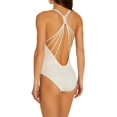 thumbnail image 3 of Women's Vince Camuto V90713 Crochet Lace Plunging V Neck One Piece Swimsuit (Ivory 10), 3 of 3
