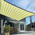 thumbnail image 4 of Jubipavy Outdoor Yellow And White Stripes Sunny Shade Cloth Pergol And Backyard Patio Sunshade With Protection Heat Material Reinforced Grommets 9.80*9.80ft, 4 of 5